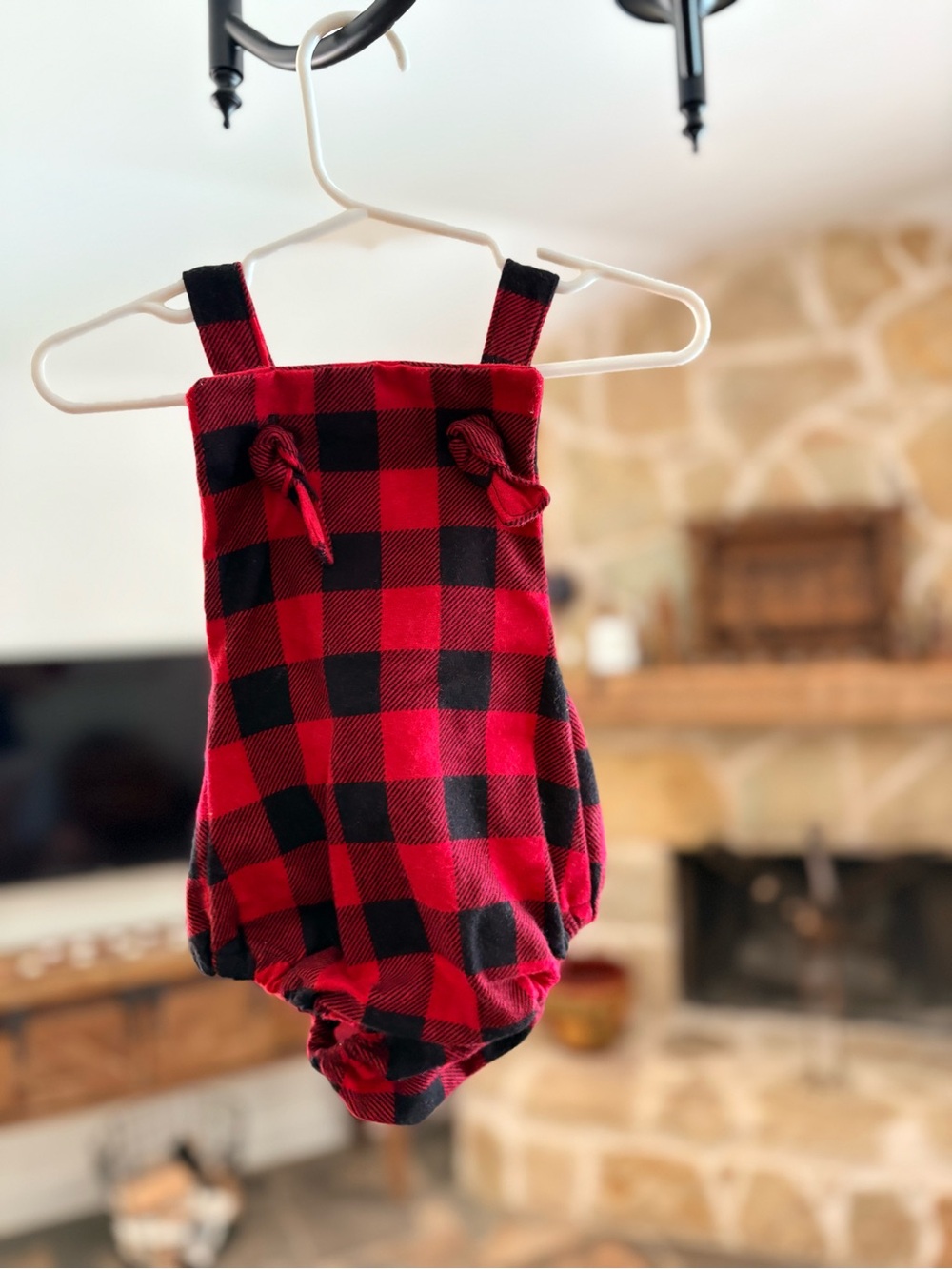 Kids Red and Black Buffalo Plaid Romper - Classic Plaid Baby Outfit 3-6 months